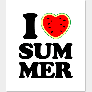 i love summer heart watermelon Posters and Art